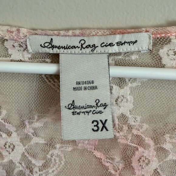 3X American Rag Pink Lace Blouse - Picture 2 of 7